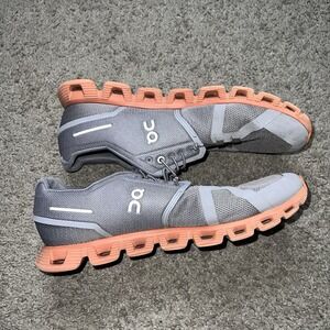 On Cloud 5 color Zinc/Canyon Grey gray orange Running Shoes in Men's Size 10.5